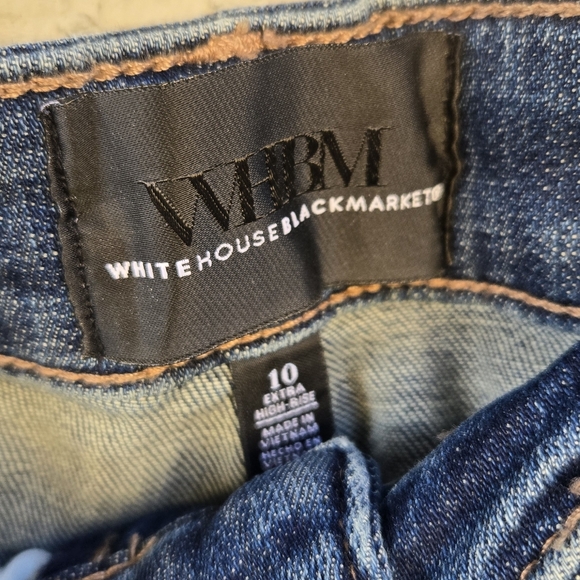 WHBM Extra High Rise Skinny Jeans Medium Wash - Picture 5 of 7